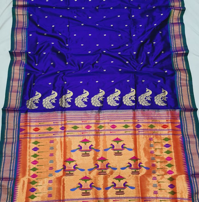 Double Pallu Pure Silk Handloom Paithani