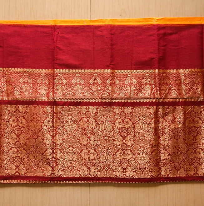 Handloom pure cotton traditional peshwai- Abhimani Paithani