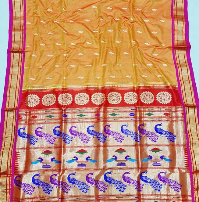 Maharani Paithani (Goldenrod)- Abhimani Paithani